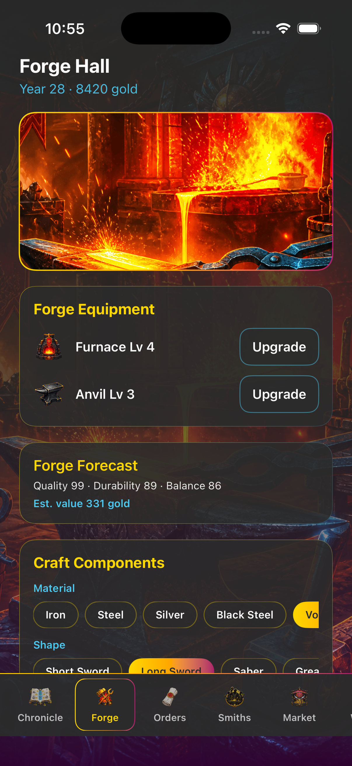 Volcanic steel forging